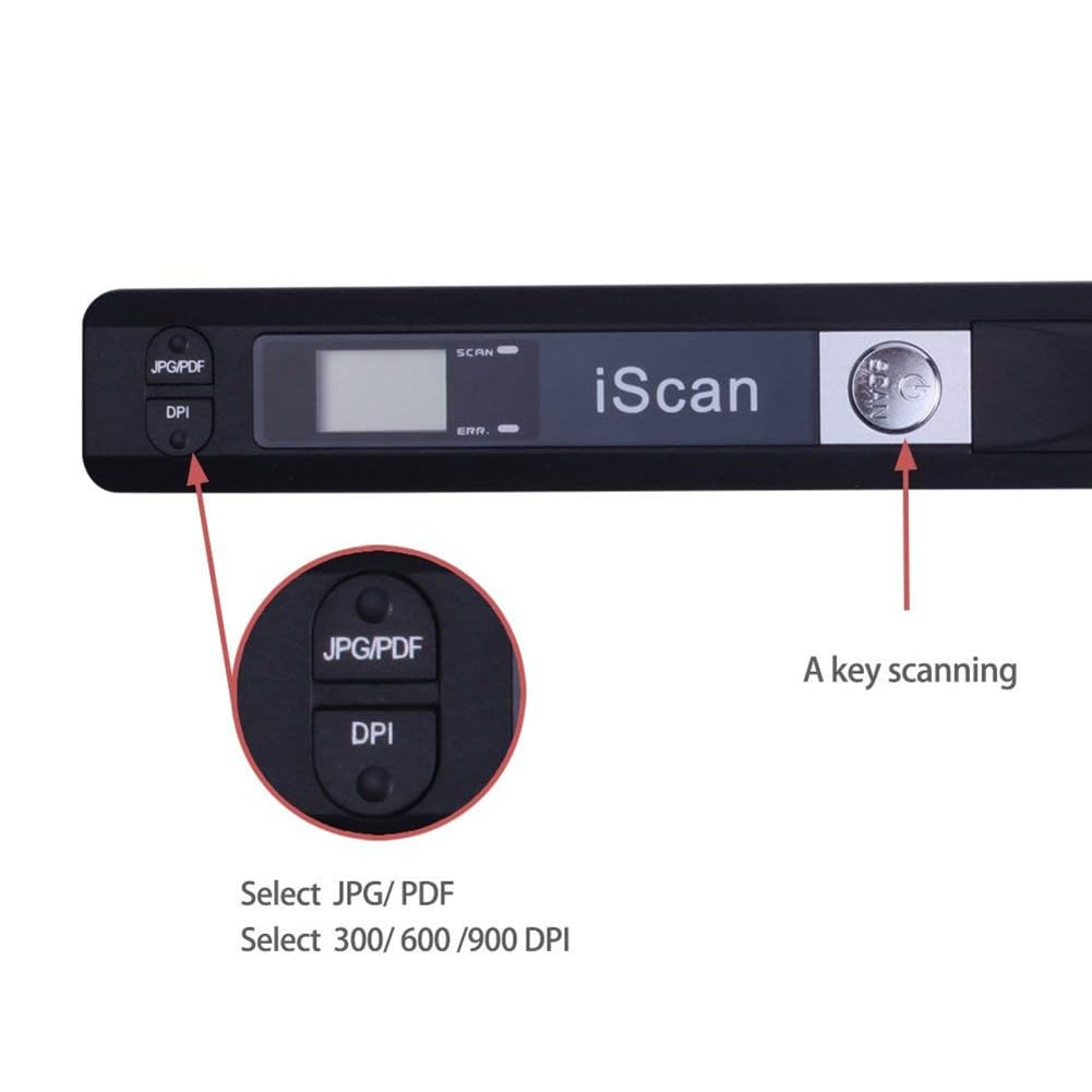 Scanner Portable 900dpi Handheld A4 Document Scanner LCD L'Affichage Prend en Charge Les Formats JPG/PDF Idéaux pour Les Livres et Les Images