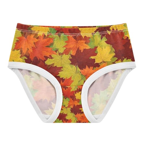 Autumn Leaves Orange Red Underwear Toddler Girl, Underwear Girls, 2T–8 Years