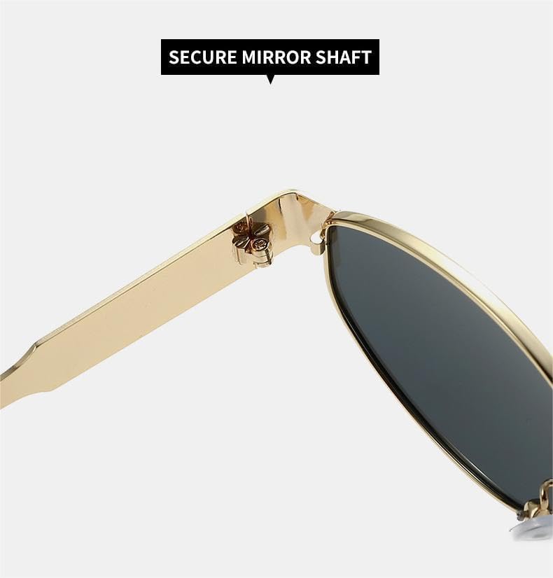 Trendy Retro Oval Sunglasses for Women Men - Fashion Designer Sun Glasses - Rectangle Metal Frame Shades - Image 8