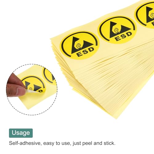 Image of MECCANIXITY 100pcs ESD Labels Static Caution Warning Stickers Label for Electronic Sensitive Devices, 4.5cm
