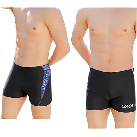 2Pcs Mens Swimming Shorts Sport Boxer Swimwear Boxers Underwear Drawstring Summer Beach Board Shorts (S, 2pcs-A Set) Cover