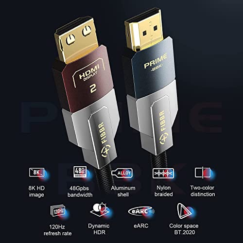 FIBBR 8K Fiber Optic HDMI 2.1 Cable 20M, 48Gbps High-Speed HDMI Cable Support 8K@60Hz, 4K@120Hz/144Hz, HDR10+, eARC - Image 3