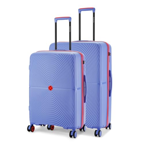 Image of Nasher Miles Bali Hard-Sided Polypropylene Luggage Set of 2 | 65cm & 75cm | 8 Wheels Medium & Large Trolley Bag for Travel | Suitcase (Navy Blue)