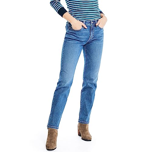 11 Best Mid Rise Jeans for Women Over 50 (That Actually Fit Right) 12 Nautica Sustainably Crafted True Flex Mid-Rise Straight Denim, Baltic Blue Wash, 31