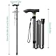 Maxentico Gehstock Herren(Schwarz), Folding Damen Spazierstock Gehhilfen Walking Stick, Gehhilfe Stock für Senioren Erwachsene Mit Clever Cane, teleskop Klappbar Faltbare Gehstöcke Reisestock