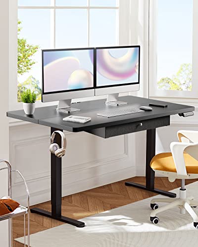 Ergear Electric Standing Desk With Drawer, Adjustable Height Sit Stand Up Desk, Home Office Desk Computer Workstation, 55X28 Inches, Black #TOP1