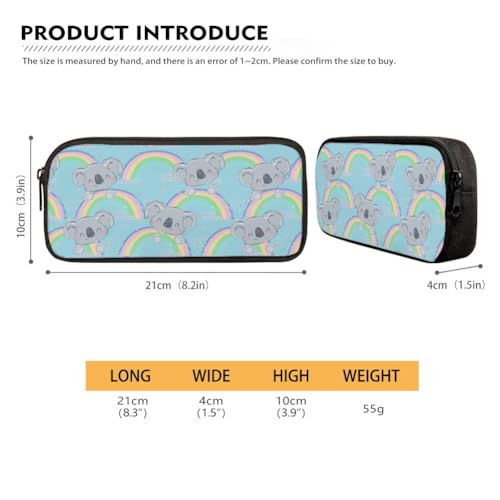 Image of Rainbow Koala Pencil Case for Men Women,Large Capacity Pencil Box for Boys Girls,Pencil Case Pouch with Zipper for School Work Travel