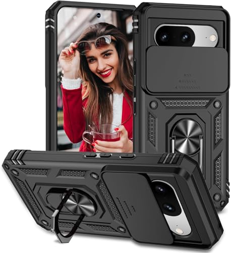 Image of Scalebee Google Pixel 8 Heavy Duty Armor Back Cover, Black