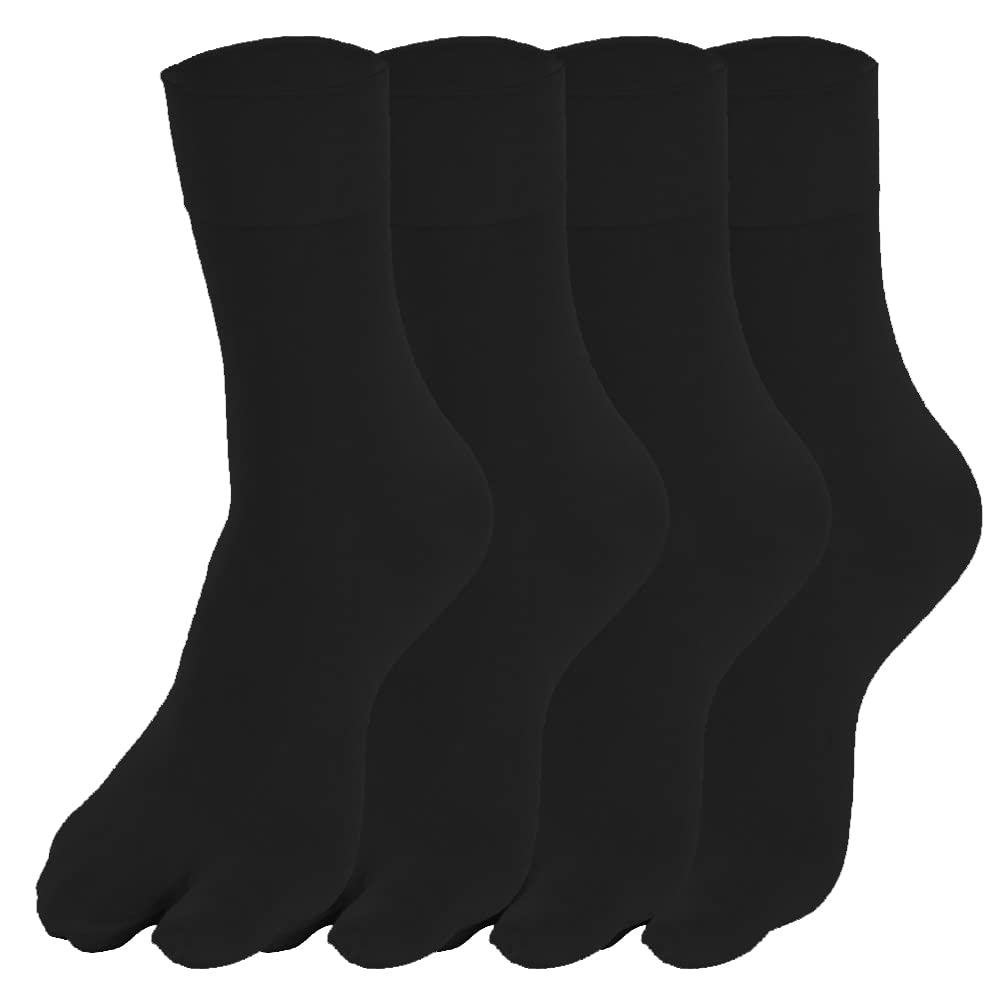 Regular Wear Anti-Tan Nylon Ankle Thumb Socks for Women and Girls (Black Color, Free Size, Pack of 4)