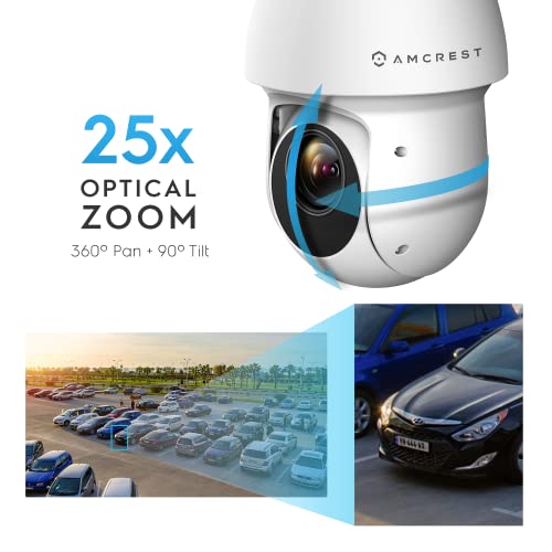 Amcrest 4Mp Outdoor Ptz Poe + Ai Ip Camera Pan Tilt Zoom (Optical 25X Motorized) Security Speed Dome, People And Vehicle Detection Ai, Face Detection, 328Ft Night Vision Poe+ (802.3At) Ip4M-1063Ew-Ai #TOP3