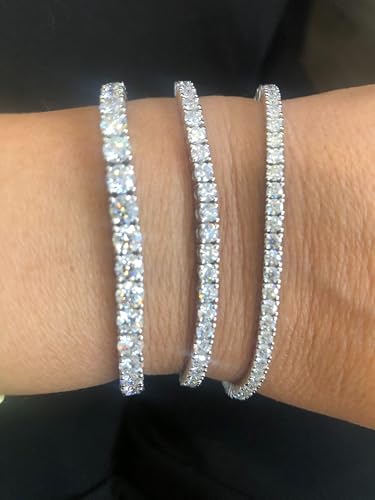 3 to 10 Carat Moissanite Tennis Bracelet for Women I 925 Sterling Silver Bracelet for Her I 7 Inches Long (G-H, VS, cttw, DEW) 4-Prong Setting3