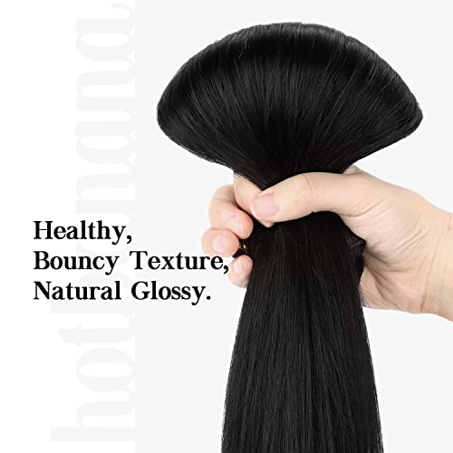 Image of HOTBANANA Clip in Hair Extensions, Quick Wear & Full Head 12 inch #1 | 75g 7pcs Jet Black, Easy Style Natural Volume Boost, with Secure Fit Clips, Comfortable Wear Everyday for Women Girls