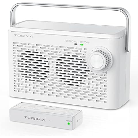Tosima TV-8000W Wireless TV Speakers for Hard of Hearing, Portable TV Soundbox, Seniors Hearing Speaker for TV with Headphone Jack Cover