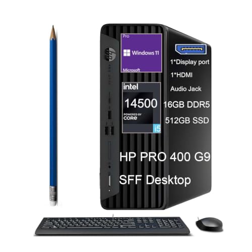 Image of HP Pro 400 G9 SFF Mini PC Desktop Computer Business, 16GB DDR5 RAM, 512GB SSD, Intel Core I5-14500, up to 5.0 GHz, Windows 11 Pro, HDMI, DisplayPort, USB-C, Wi-Fi, Bluetooth, Wired Keyboard&Mouse