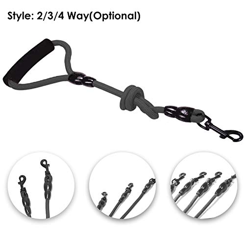 Hund Leine für 2/3/4 Hunde Haustier Walking Kupplungen Blei Nylon Geflochtenen Seil Einstellbare Koppler Keine Verwicklung Hund Leine… (für 3 Hunde, Schwarze)