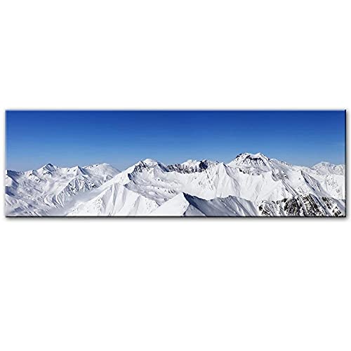 Panorama de las montañas nevadas Cuadros de la pared para la decoración del hogar Skyline of Mountain Pinturas en lienzo Decoración de la habitación Carteles e impresiones Sin marco-40x120cm
