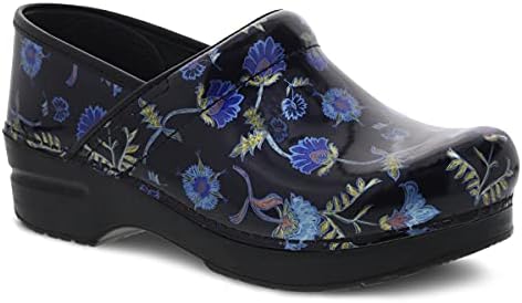 Dansko Women's Professional Blue Garden Patent Clogs 7.5-8 M US