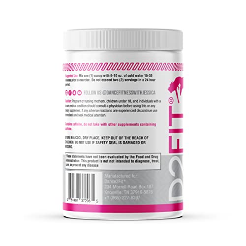 D2Fit (By Jessica Bass Women’s Pre Workout Multi Collagen (2.5G) + Biotin (150Mcg) - Supports Healthy Hair, Skin & Nails, Supports Increased Energy, Focus & Endurance - Strawberry/Peach 9.31 Oz(264G) #TOP2