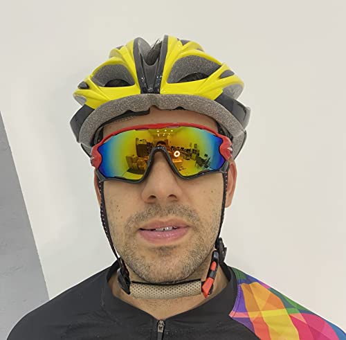 Óculos De Sol Bike Ciclismo Esportivo Proteção Uv Espelhado (Vermelho)