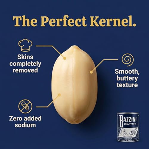 Image of Bazzini Unsalted Jumbo Peanuts 4lb Bulk Tin, Premium Roasted Peanuts with Classic Crunch, No Salt Added, Gluten Free Snack for Parties, Events, and Everyday Snacking
