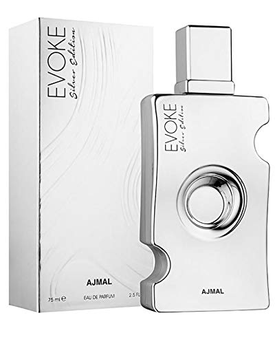 Evoke Silver Edition for Women EDP - 75 ML (2.5 oz) | Arabian Perfumery | Fresh & Citrusy Opening Through Oranges, Floral Heart w/ Rose, Woody & Powdery Base w/ Vanilla | Glamorous | by Ajmal