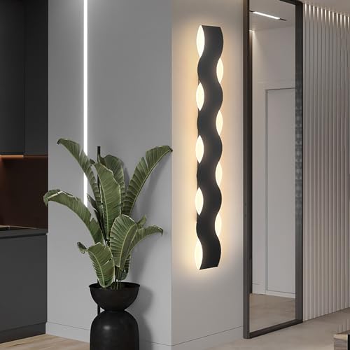 Aplique de Pared LED Largo de 40CM en Color Negro y Luz Neutra Regulable