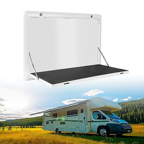 GBRJUYF RV Caravan Folding Table, Wall Mount Picnic Folding Table, RV Folding Wall Table with LED Lights, Aluminium Alloy Floating Wall Table, Computer Workstation Wall Mounted Tables, 25KG/55.11lb