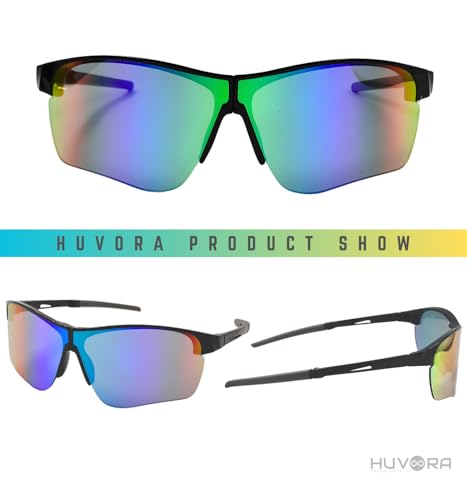 Image of Foldable Sports Sunglasses for Cricket Riding Driving Cycling Anti Glare Rimless UV400 Protected Goggles for Men Mirrored Shades for Man Stylish Branded Night Driving Glasses