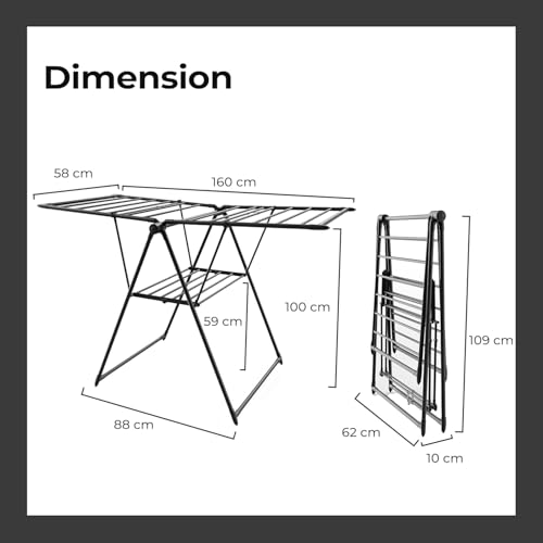 Image of Lifelong Foldable Clothes Drying Stand | Clothes Stand for Home & Balcony|Heavy-Duty Metal Laundry Rack with Hanger Slots & Expandable Wings |Rust-Resistant Cloth Dryer for Indoor & Outdoor Use