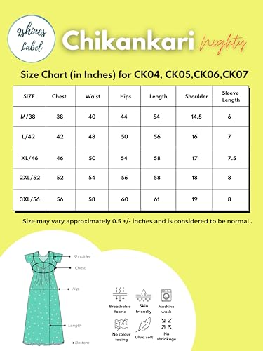 Image of 9shines Label Stylish Chikankari Cotton Nighty Maxi for Women | Full Length Nightgown | Nightdress with Pocket | Embroidery Nighty | Soft Comfortable Cotton Nightwear (1545)