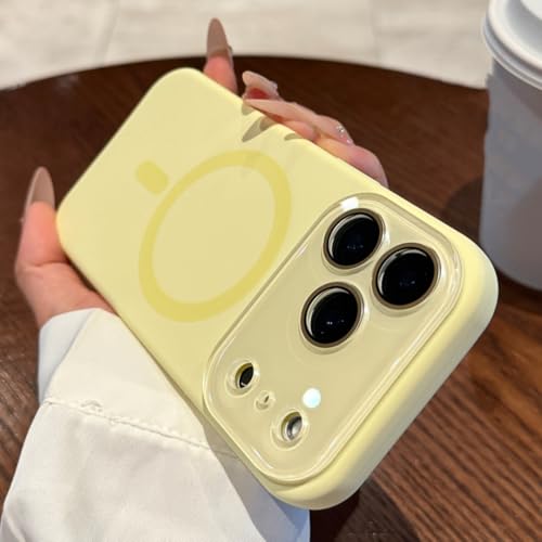 Coque magnétique iPhone 12 jaune idéale pour recharger sans fil en voiture
