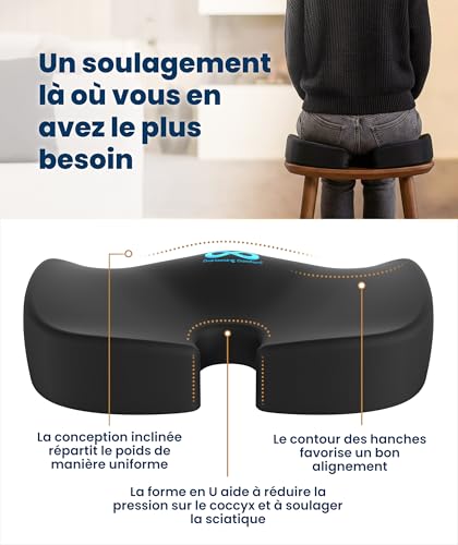 Coussin De Voyage Avion : Everlasting Comfort Coussin d’Assise en Mousse mémoire pour Bureau, V... – Image 2