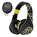 PowerLocus Bluetooth Over-Ear Kopfhörer, Kabellos Stereo Faltbare Kopfhörer Kabellose und Kabel-Kopfhörer mit Integriertem Mikrofon, Micro SD/TF, FM für Handys/iPad/Laptops & PC (Schwarz/Gelb)