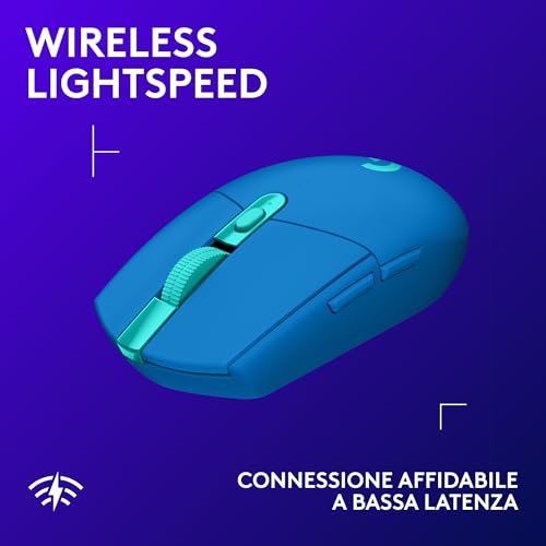 Logitech G305 LIGHTSPEED Mouse Gaming Wireless, Sensore 12K HERO, 12.000 DPI, Design Leggero, 6 Pulsanti Programmabili, Batteria 250 Ore, Memoria Integrata, PC/Laptop - Blu - Immagine 2
