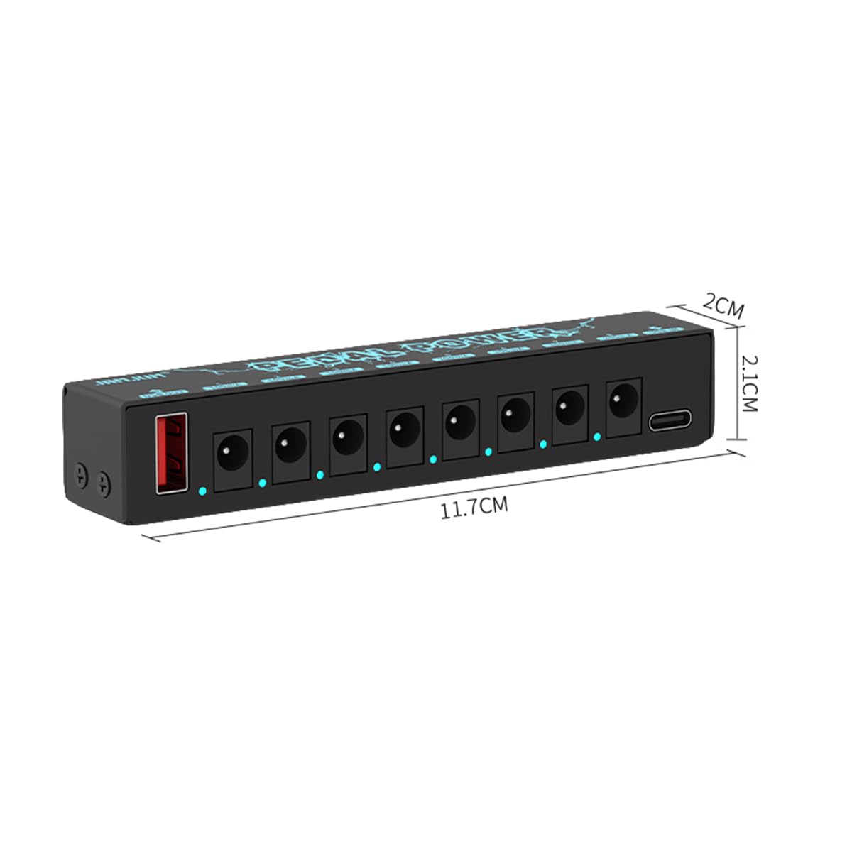 Sarini 8-kanałowy zasilacz do pedału gitarowego, 9 V, 100 mA/300 mA, obsługuje wejście USB