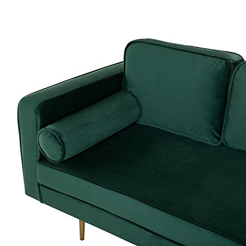 Beliani Moderne Chaiselongue aus Samtstoff in Smaragdgrün Miramas – Bild 6
