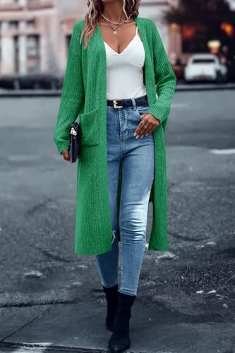 Image of Danedvi Long Cardigan Sweaters Women Trendy Open Front Coat with Pockets