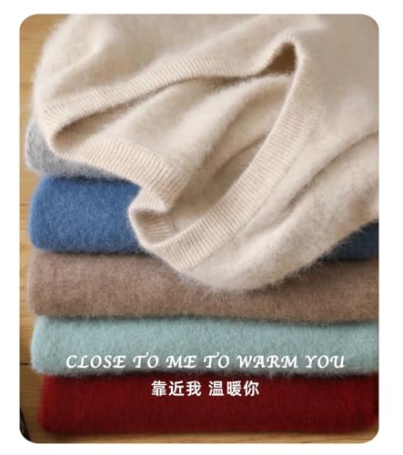 Rfmfkkg Men Mink Wool Sweater Pullover Long-Sleeved Knitted V-Neck Loose Jumper Sweaters for Men2