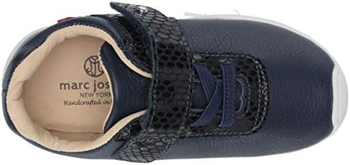 Marc Joseph New York Kid's Toddlers Baby Boys/Girls Genuine Leather Made in Brazil Velcro Strap Shoe, navy grainy, 8 M US Toddler | Image 4