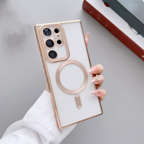 Étui de charge sans fil pour Samsung S22 Plus coque mate or