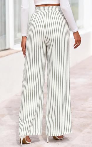 Image of PRETTYGARDEN Womens Pants Elastic Waist Floral Lightweight Palazzo Pants for Women Casual Lounge Wide Leg Pants Woman