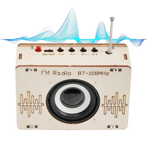 Kit Radio pour Enfant | Coffret Jouet Radio FM en Bois | Jouets Scientifiques pour Cadeaux de Noël Halloween Pâques et Anniversaires pour Amis Famille et...