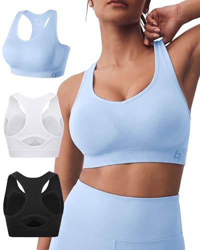 Image of FITTIN Supportive Sports Bra for Large-Bust: 12-Hour Zero-Pressure Comfort | Full Coverage No Spillage Comfortable Fit Padded Racerback Sports Bras for Yoga Gym for C-DDD Cup Plus Size Women