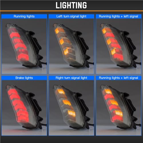 Luz trasera para YZF-R15 V3 V4 con intermitentes integrados 3