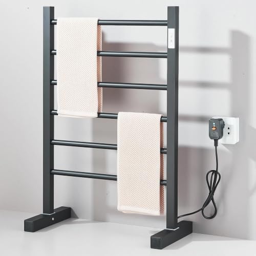 Freestanding Heated Towel Rack Matte Black