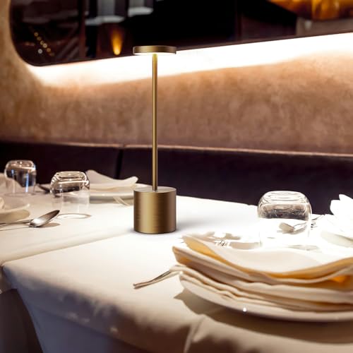 SAKRINGT Cordless Table Lamps Rechargeable,6000mAh Portable Battery Operated LED Table Light for Restaurant Outdoor Titanium