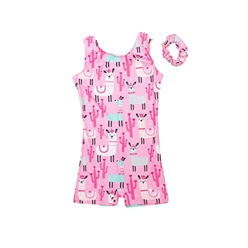 Destira Gymnastic Unitards for Girls with Matching Scrunchie - Biketard Athletic Wear, Gymnastics, Dance, Cheer, & More