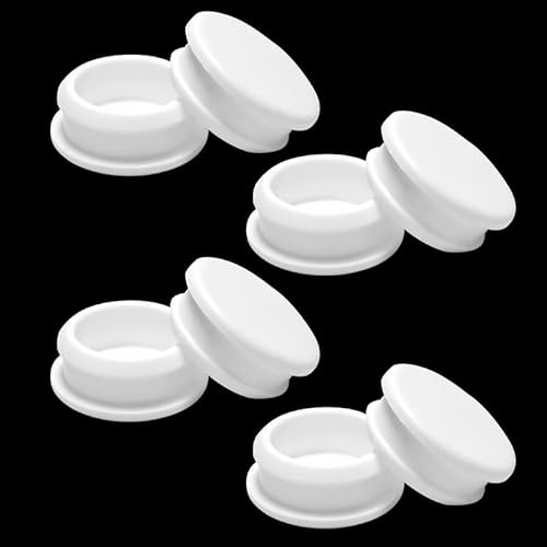 8 PCS Silicone Rubber Plugs for Round Holes -1-5/16"(32.6mm) White Snap in Locking Hole Plugs, Tube End Cap Cover, Soft Rubber Stopper for Bottles Kitchen & Industrial, Waterproof Sealing Plugs