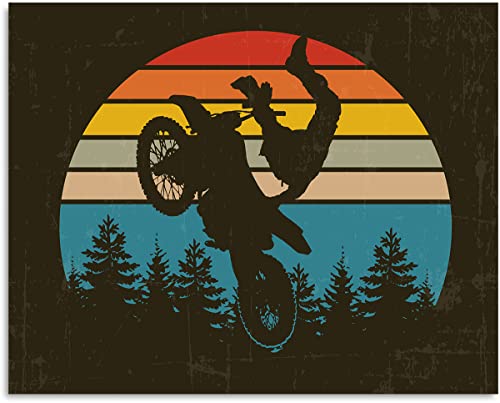 Govivo Motocross Bedroom Decor - Wall Art For Teen Boys Bedroom - Motor Bike Home Decor - Moto Cross Accessories - Kids Dirt Bike Room Decor - 10X8 Unframed Print #TOP29