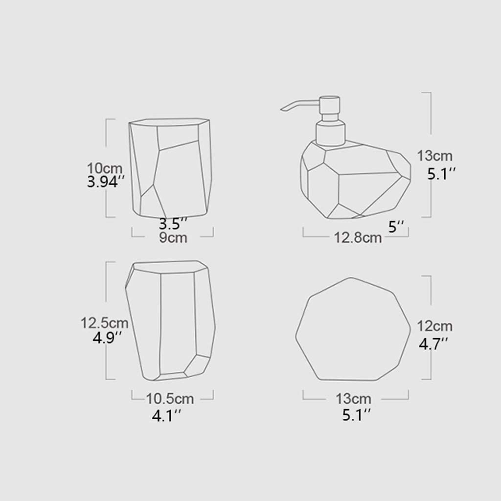 Badzubehör Set Badezimmer Set Bad-Accessoires-Set Badezimmer-Accessoires-Set Aus Keramik, Seifenspender/Zahnbürstenhalter/Becher/Seifenschale, Kreatives Geschenk Für Zuhause Badezimmer Zubehör Set Bad